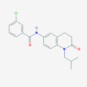 molecular formula C20H21ClN2O2 B2474851 3-chloro-N-(1-isobutyl-2-oxo-1,2,3,4-tetrahydroquinolin-6-yl)benzamide CAS No. 941954-02-5