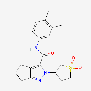 N-(3,4-dimethylphenyl)-2-(1,1-dioxidotetrahydrothiophen-3-yl)-2,4,5,6-tetrahydrocyclopenta[c]pyrazole-3-carboxamide