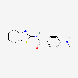 molecular formula C16H19N3OS B2474863 4-(dimethylamino)-N-(4,5,6,7-tetrahydro-1,3-benzothiazol-2-yl)benzamide CAS No. 392249-42-2