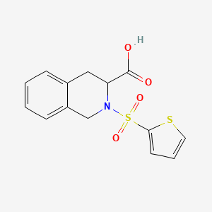 molecular formula C14H13NO4S2 B2474866 2-(噻吩-2-磺酰基)-1,2,3,4-四氢-异喹啉-3-羧酸 CAS No. 1008267-14-8