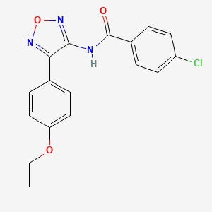 molecular formula C17H14ClN3O3 B2474867 4-chloro-N-(4-(4-ethoxyphenyl)-1,2,5-oxadiazol-3-yl)benzamide CAS No. 874146-56-2