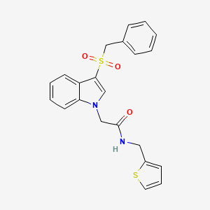 2-(3-(benzylsulfonyl)-1H-indol-1-yl)-N-(thiophen-2-ylmethyl)acetamide