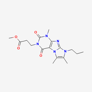 molecular formula C17H23N5O4 B2474874 3-(4,7,8-三甲基-1,3-二氧代-6-丙基嘌呤[7,8-a]咪唑-2-基)丙酸甲酯 CAS No. 878721-13-2