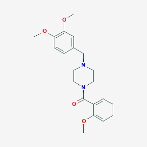 molecular formula C21H26N2O4 B247488 1-(3,4-Dimethoxybenzyl)-4-(2-methoxybenzoyl)piperazine 