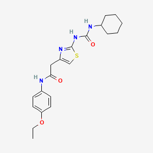 molecular formula C20H26N4O3S B2474889 2-(2-(3-cyclohexylureido)thiazol-4-yl)-N-(4-ethoxyphenyl)acetamide CAS No. 921493-17-6
