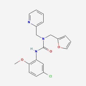 molecular formula C19H18ClN3O3 B2474891 3-(5-Chloro-2-methoxyphenyl)-1-(furan-2-ylmethyl)-1-(pyridin-2-ylmethyl)urea CAS No. 1286713-62-9