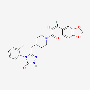 (Z)-3-((1-(3-(benzo[d][1,3]dioxol-5-yl)acryloyl)piperidin-4-yl)methyl)-4-(o-tolyl)-1H-1,2,4-triazol-5(4H)-one