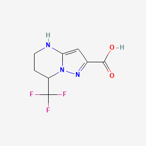 molecular formula C8H8F3N3O2 B2474896 7-(Trifluoromethyl)-4,5,6,7-tetrahydropyrazolo[1,5-a]pyrimidine-2-carboxylic acid CAS No. 869948-09-4