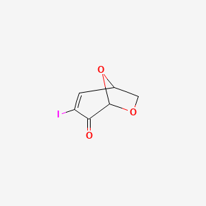 molecular formula C6H5IO3 B2474904 3-Iodo-6,8-dioxabicyclo[3.2.1]oct-2-en-4-one CAS No. 890095-66-6