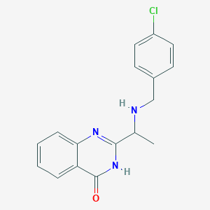 molecular formula C17H16ClN3O B2474905 2-{1-[(4-chlorobenzyl)amino]ethyl}-4(3H)-quinazolinone CAS No. 866009-96-3