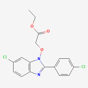 ethyl 2-{[6-chloro-2-(4-chlorophenyl)-1H-1,3-benzimidazol-1-yl]oxy}acetate
