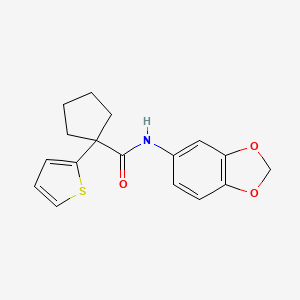 N-(benzo[d][1,3]dioxol-5-yl)-1-(thiophen-2-yl)cyclopentanecarboxamide
