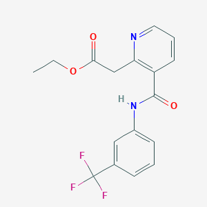 molecular formula C17H15F3N2O3 B2474922 2-(3-{[3-(三氟甲基)苯胺基]羰基}-2-吡啶基)乙酸乙酯 CAS No. 338392-12-4