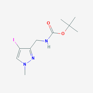 molecular formula C10H16IN3O2 B2474924 叔丁基N-[(4-碘-1-甲基吡唑-3-基)甲基]氨基甲酸酯 CAS No. 2411217-21-3