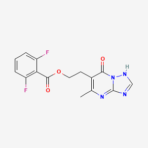 molecular formula C15H12F2N4O3 B2474928 2-(5-Methyl-7-oxo-4,7-dihydro[1,2,4]triazolo[1,5-a]pyrimidin-6-yl)ethyl 2,6-difluorobenzenecarboxylate CAS No. 866144-68-5