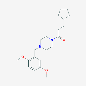 molecular formula C21H32N2O3 B247493 1-(3-Cyclopentylpropanoyl)-4-(2,5-dimethoxybenzyl)piperazine 