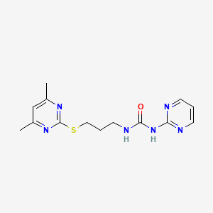 molecular formula C14H18N6OS B2474930 1-(3-((4,6-二甲基嘧啶-2-基)硫代)丙基)-3-(嘧啶-2-基)脲 CAS No. 900009-10-1