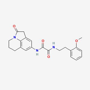 molecular formula C22H23N3O4 B2474931 N1-(2-methoxyphenethyl)-N2-(2-oxo-2,4,5,6-tetrahydro-1H-pyrrolo[3,2,1-ij]quinolin-8-yl)oxalamide CAS No. 898426-96-5
