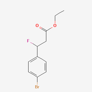 molecular formula C11H12BrFO2 B2474933 3-(4-溴苯基)-3-氟丙酸乙酯 CAS No. 70345-19-6