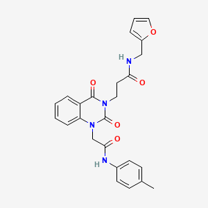 3-(2,4-dioxo-1-(2-oxo-2-(p-tolylamino)ethyl)-1,2-dihydroquinazolin-3(4H)-yl)-N-(furan-2-ylmethyl)propanamide