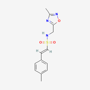 molecular formula C13H15N3O3S B2474937 (E)-N-((3-methyl-1,2,4-oxadiazol-5-yl)methyl)-2-(p-tolyl)ethenesulfonamide CAS No. 1235708-22-1