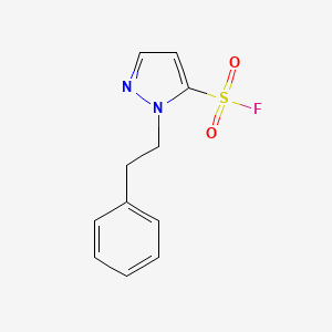 molecular formula C11H11FN2O2S B2474941 2-(2-Phenylethyl)pyrazole-3-sulfonyl fluoride CAS No. 2137752-03-3