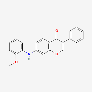 molecular formula C22H17NO3 B2474944 7-((2-甲氧苯基)氨基)-3-苯基-4H-色满-4-酮 CAS No. 864753-93-5