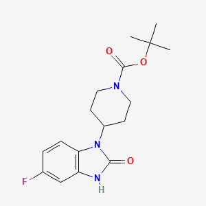 molecular formula C17H22FN3O3 B2474945 tert-Butyl 4-(6-fluoro-1,2-dihydro-2-oxobenzo[d]imidazol-3-yl)piperidine-1-carboxylate CAS No. 182365-86-2