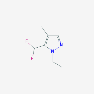 molecular formula C7H10F2N2 B2474948 5-(difluoromethyl)-1-ethyl-4-methyl-1H-pyrazole CAS No. 1856047-32-9