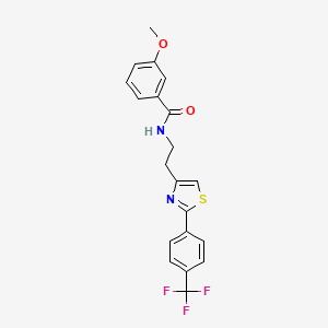 molecular formula C20H17F3N2O2S B2474957 3-甲氧基-N-(2-(2-(4-(三氟甲基)苯基)噻唑-4-基)乙基)苯甲酰胺 CAS No. 896375-21-6