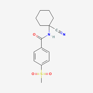 molecular formula C15H18N2O3S B2474958 N-(1-cyanocyclohexyl)-4-methanesulfonylbenzamide CAS No. 1240990-98-0