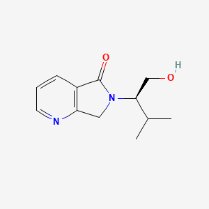 molecular formula C12H16N2O2 B2474959 6-[(2R)-1-hydroxy-3-methylbutan-2-yl]-5H,6H,7H-pyrrolo[3,4-b]pyridin-5-one CAS No. 1268952-43-7