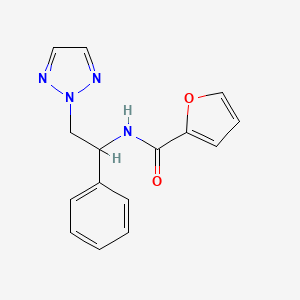 molecular formula C15H14N4O2 B2474963 N-(1-苯基-2-(2H-1,2,3-三唑-2-基)乙基)呋喃-2-甲酰胺 CAS No. 2034404-37-8