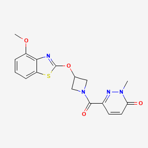 molecular formula C17H16N4O4S B2474966 6-(3-((4-methoxybenzo[d]thiazol-2-yl)oxy)azetidine-1-carbonyl)-2-methylpyridazin-3(2H)-one CAS No. 1421489-88-4