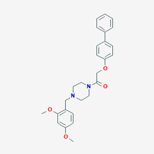 molecular formula C27H30N2O4 B247497 1-[([1,1'-Biphenyl]-4-yloxy)acetyl]-4-(2,4-dimethoxybenzyl)piperazine 