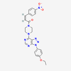 molecular formula C25H24N8O4 B2474973 (Z)-1-(4-(3-(4-乙氧基苯基)-3H-[1,2,3]三唑并[4,5-d]嘧啶-7-基)哌嗪-1-基)-3-(4-硝基苯基)丙-2-烯-1-酮 CAS No. 941919-95-5