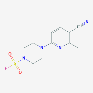 molecular formula C11H13FN4O2S B2474976 4-(5-Cyano-6-methylpyridin-2-yl)piperazine-1-sulfonyl fluoride CAS No. 2411227-61-5