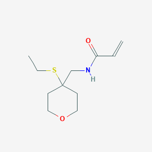 molecular formula C11H19NO2S B2474977 N-[(4-Ethylsulfanyloxan-4-yl)methyl]prop-2-enamide CAS No. 2305491-78-3