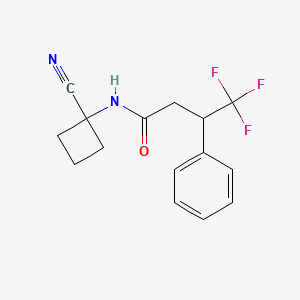molecular formula C15H15F3N2O B2474978 N-(1-cyanocyclobutyl)-4,4,4-trifluoro-3-phenylbutanamide CAS No. 1311653-09-4