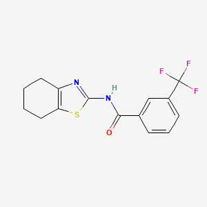 molecular formula C15H13F3N2OS B2474985 N-(4,5,6,7-tetrahydrobenzo[d]thiazol-2-yl)-3-(trifluoromethyl)benzamide CAS No. 330189-70-3