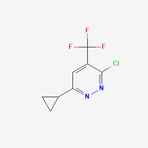 molecular formula C8H6ClF3N2 B2474988 3-Chloro-6-cyclopropyl-4-(trifluoromethyl)pyridazine CAS No. 929971-87-9