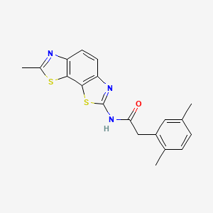 molecular formula C19H17N3OS2 B2474996 2-(2,5-dimethylphenyl)-N-(7-methylbenzo[1,2-d:4,3-d']bis(thiazole)-2-yl)acetamide CAS No. 921809-36-1