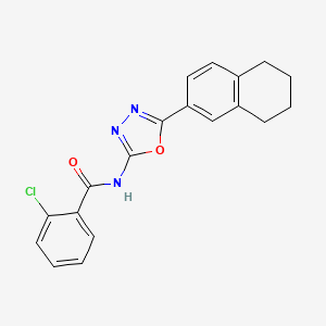 molecular formula C19H16ClN3O2 B2475000 2-氯-N-[5-(5,6,7,8-四氢萘-2-基)-1,3,4-恶二唑-2-基]苯甲酰胺 CAS No. 862809-32-3