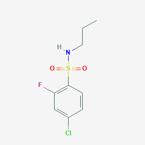 molecular formula C9H11ClFNO2S B2475004 4-chloro-2-fluoro-N-propylbenzene-1-sulfonamide CAS No. 1094563-55-9
