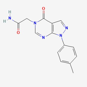 molecular formula C14H13N5O2 B2475005 2-(4-氧代-1-对甲苯基-1,4-二氢-吡唑并[3,4-d]嘧啶-5-基)-乙酰胺 CAS No. 841212-04-2