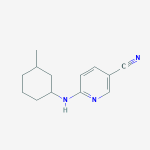 molecular formula C13H17N3 B2475011 6-[(3-Methylcyclohexyl)amino]pyridine-3-carbonitrile CAS No. 1096814-36-6