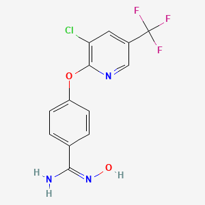molecular formula C13H9ClF3N3O2 B2475022 4-[3-氯-5-(三氟甲基)吡啶-2-基]氧基-N'-羟基苯甲酰胺 CAS No. 263161-24-6