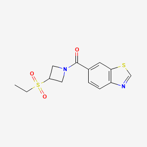 molecular formula C13H14N2O3S2 B2475023 Benzo[d]thiazol-6-yl(3-(ethylsulfonyl)azetidin-1-yl)methanone CAS No. 2034252-83-8