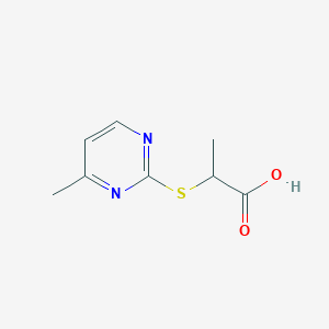 molecular formula C8H10N2O2S B2475027 2-(4-甲基嘧啶-2-基硫基)-丙酸 CAS No. 876717-59-8