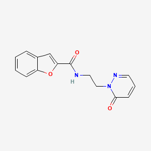 molecular formula C15H13N3O3 B2475029 N-(2-(6-oxopyridazin-1(6H)-yl)ethyl)benzofuran-2-carboxamide CAS No. 1211148-56-9